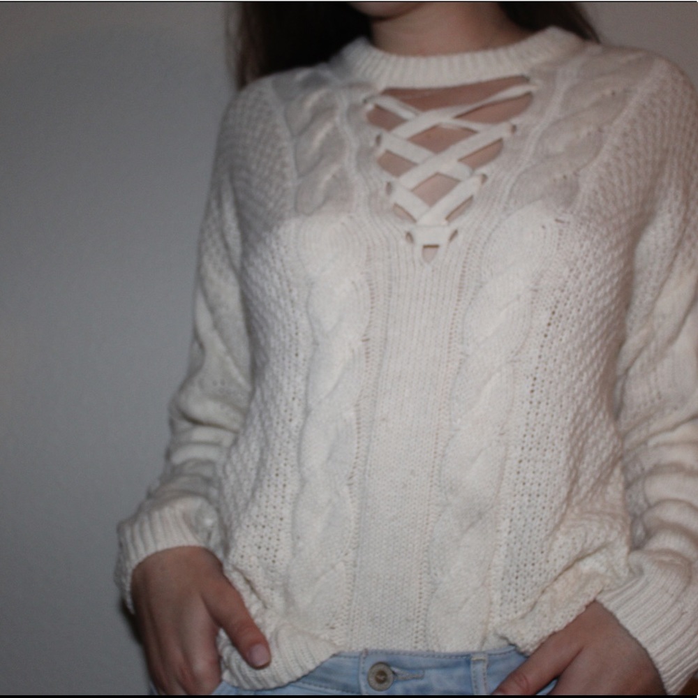 cream francesca’s sweater